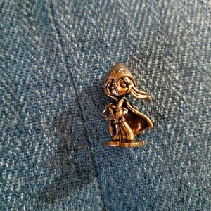 Brass GOLD Figurine Girl with Hooded Cape and a BOW and Arrow. She Is Less